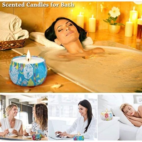 Enjoy Your Life 4 Pack Floral Scented Candles Gift Set NWT - Picture 6 of 8